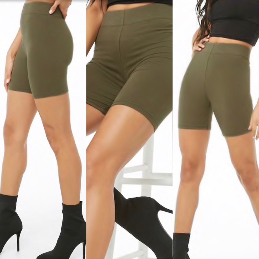 Olive biker shorts(never been worn)